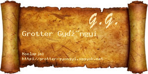 Grotter Gyöngyi névjegykártya